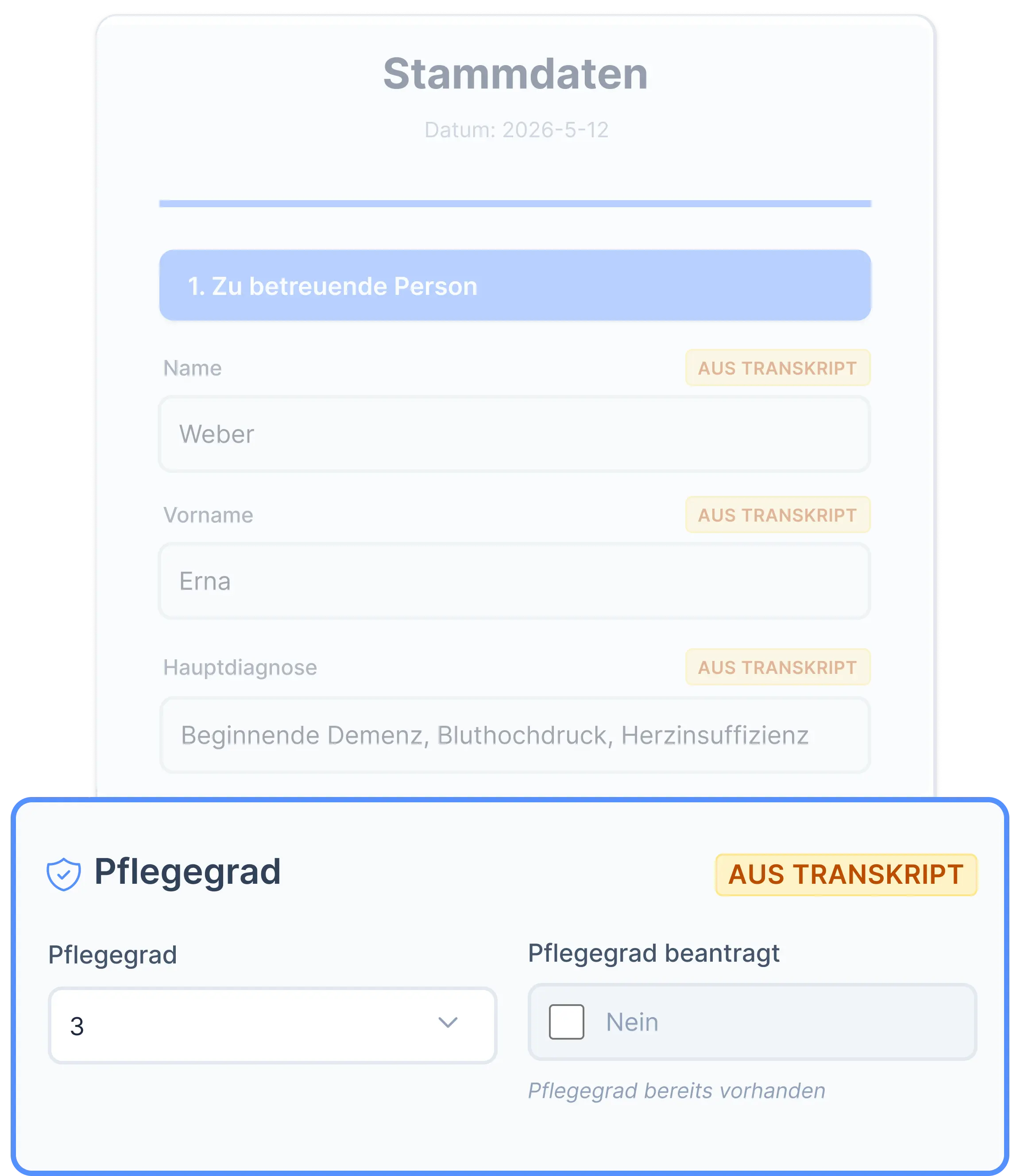 KlaroCare Care Documentation Interface